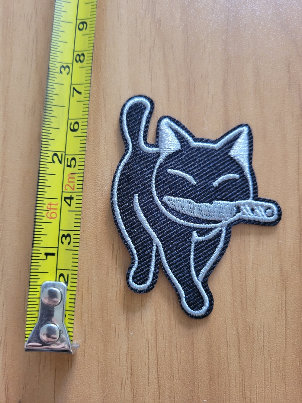 🎃BUY 2 GET 1 FREE🎃Black & Silver Cat Patch Iron-On Accessory